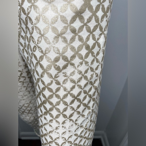 MOTHER THE LOOKER  Creme De Love Metallic Stylish Geometric Patterned Pants - Picture 4 of 11